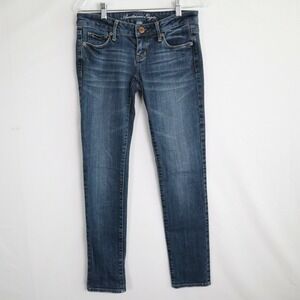 American Eagle Jeans Womens 0 Stretch Skinny 5-Pocket Flex Denim Blue